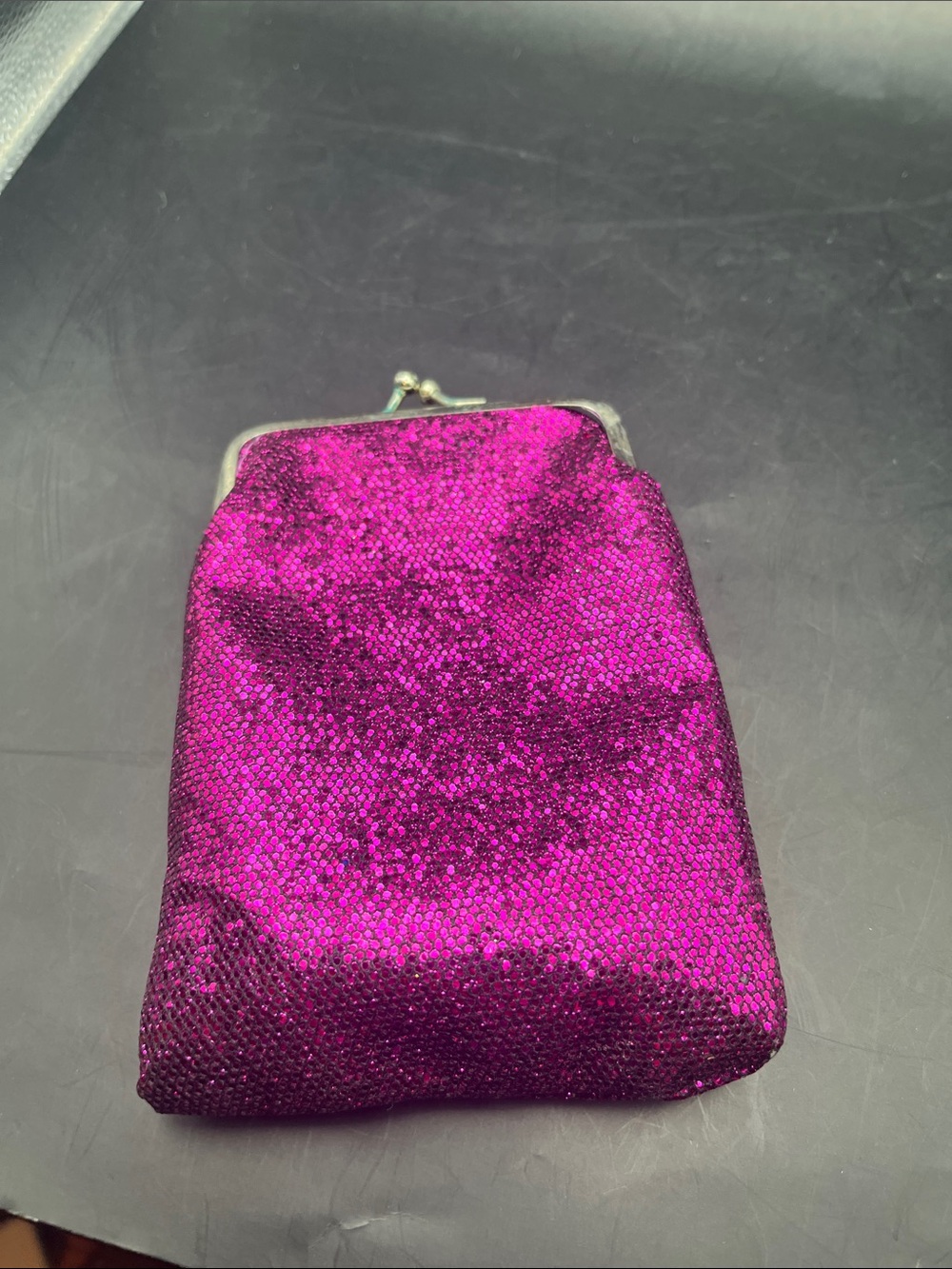 Sparkling Fuchsia Sequin Coin Purse cigarette holder snap close